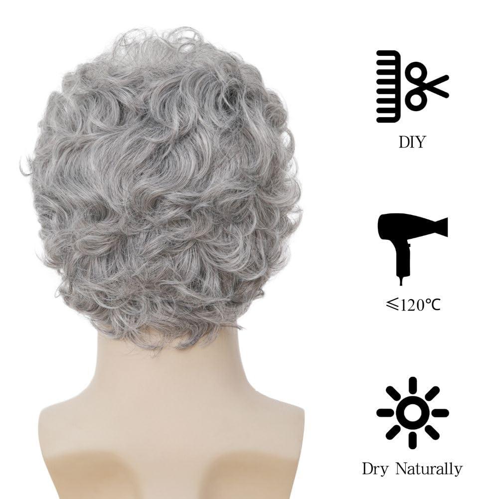 imageMens Brown Curly Wig Short Fluffy Natural Side Part Synthetic Hair for Male Costume Daily Party Cosplay Halloween UseBlonde BrownGrey