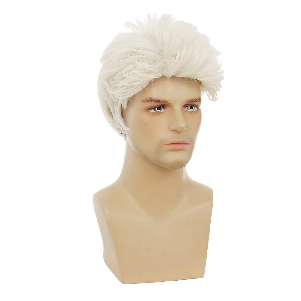 imageMens Brown Curly Wig Short Fluffy Natural Side Part Synthetic Hair for Male Costume Daily Party Cosplay Halloween UseBlonde BrownWhite