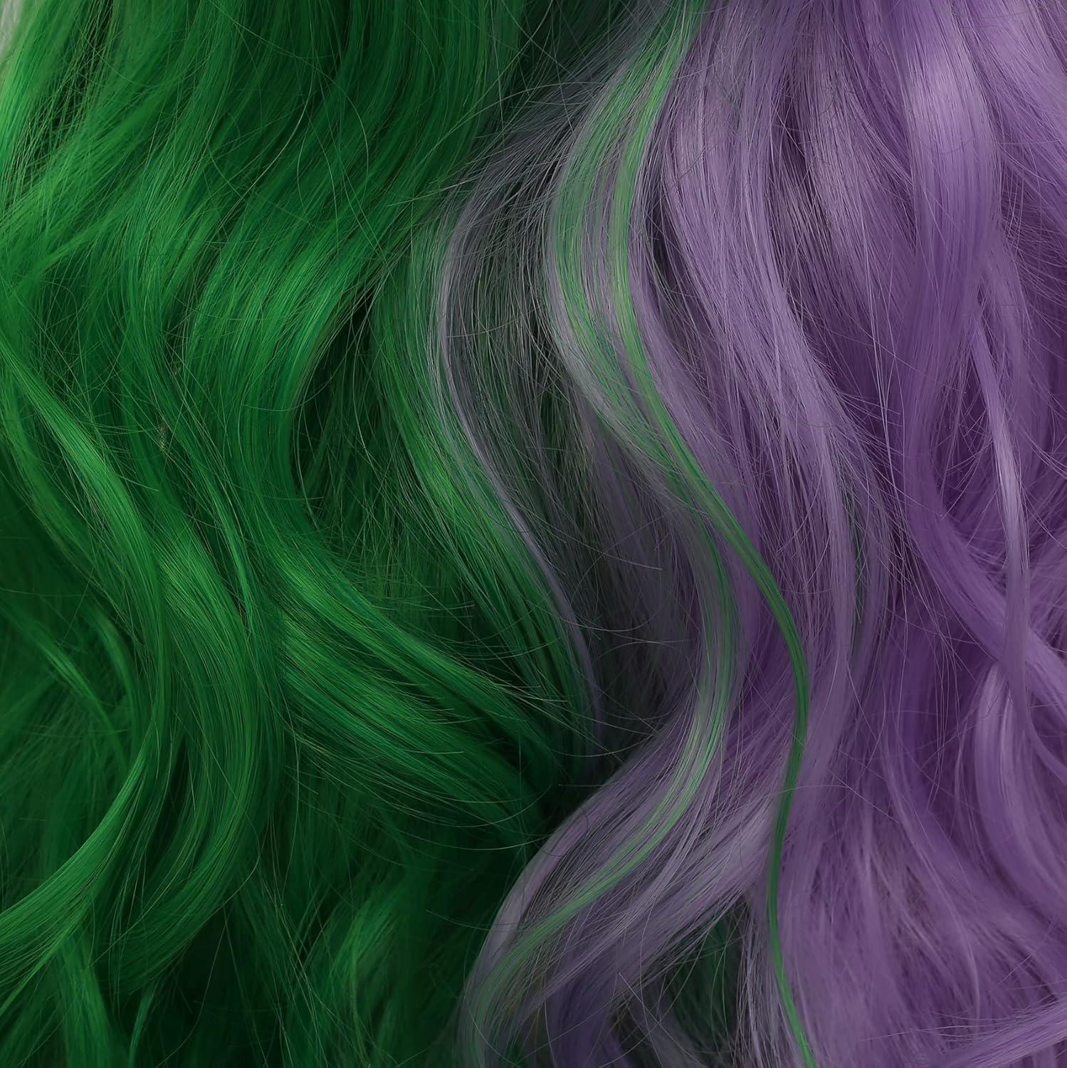 imageOrange Wig with Bangs for Women Long Curly Wavy Heat Resistantant Silky Ginger Wigs Cosplay Halloween Daily Use OrangeGreen Purple