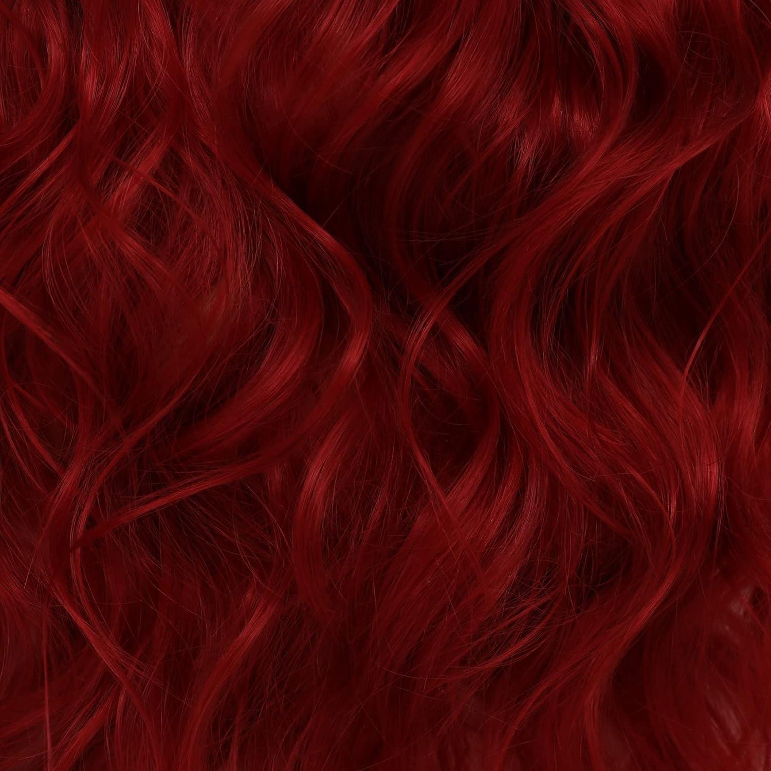 imageOrange Wig with Bangs for Women Long Curly Wavy Heat Resistantant Silky Ginger Wigs Cosplay Halloween Daily Use OrangeRed2