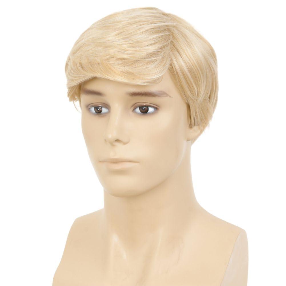 imageShort Black Wigs for Men Layered Fluffy Natural Synthetic Hair Male Wig Daily and Halloween WigShort Blonde