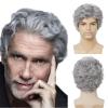 imageMens Brown Curly Wig Short Fluffy Natural Side Part Synthetic Hair for Male Costume Daily Party Cosplay Halloween UseBlonde BrownGrey