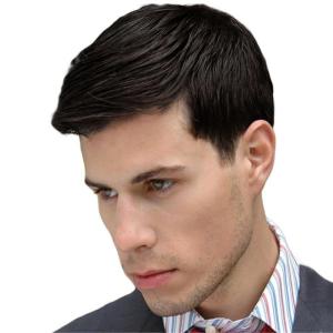 Short Black Wigs for Men Layered Fluffy Natural Synthetic Hair Male Wig Daily and Halloween Wig(Short Black)
