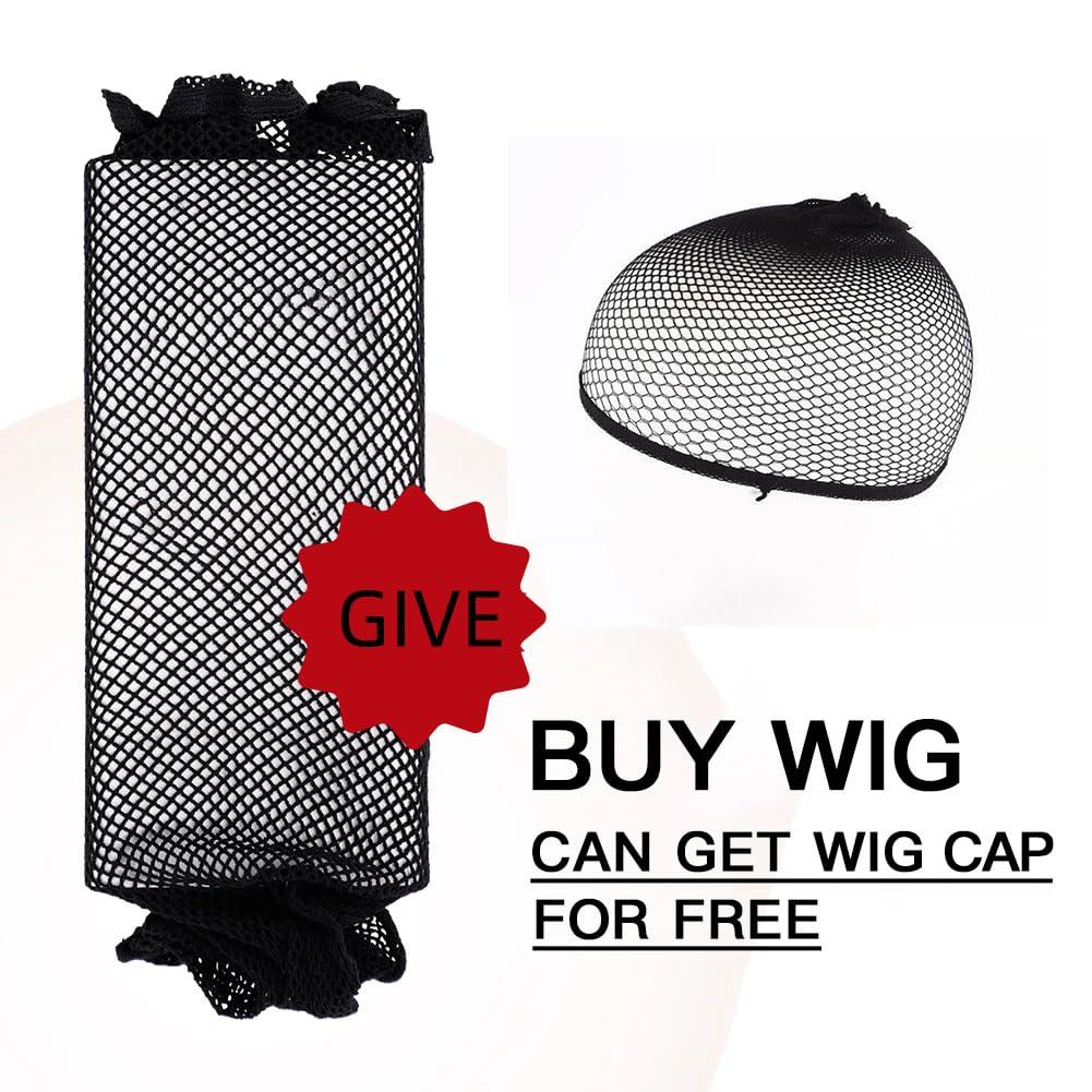 imageBlonde Curly Short Finger Wave Wigs for Lady with Bangs Synthetic Hair Natural Cosplay Halloween Costume Women WigsBlack Blue