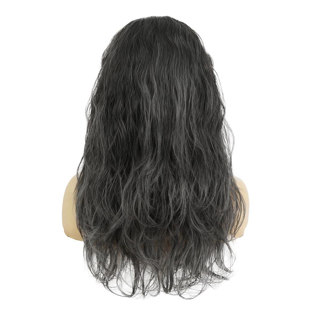 imageBlonde Curly Short Finger Wave Wigs for Lady with Bangs Synthetic Hair Natural Cosplay Halloween Costume Women WigsBlack Grey