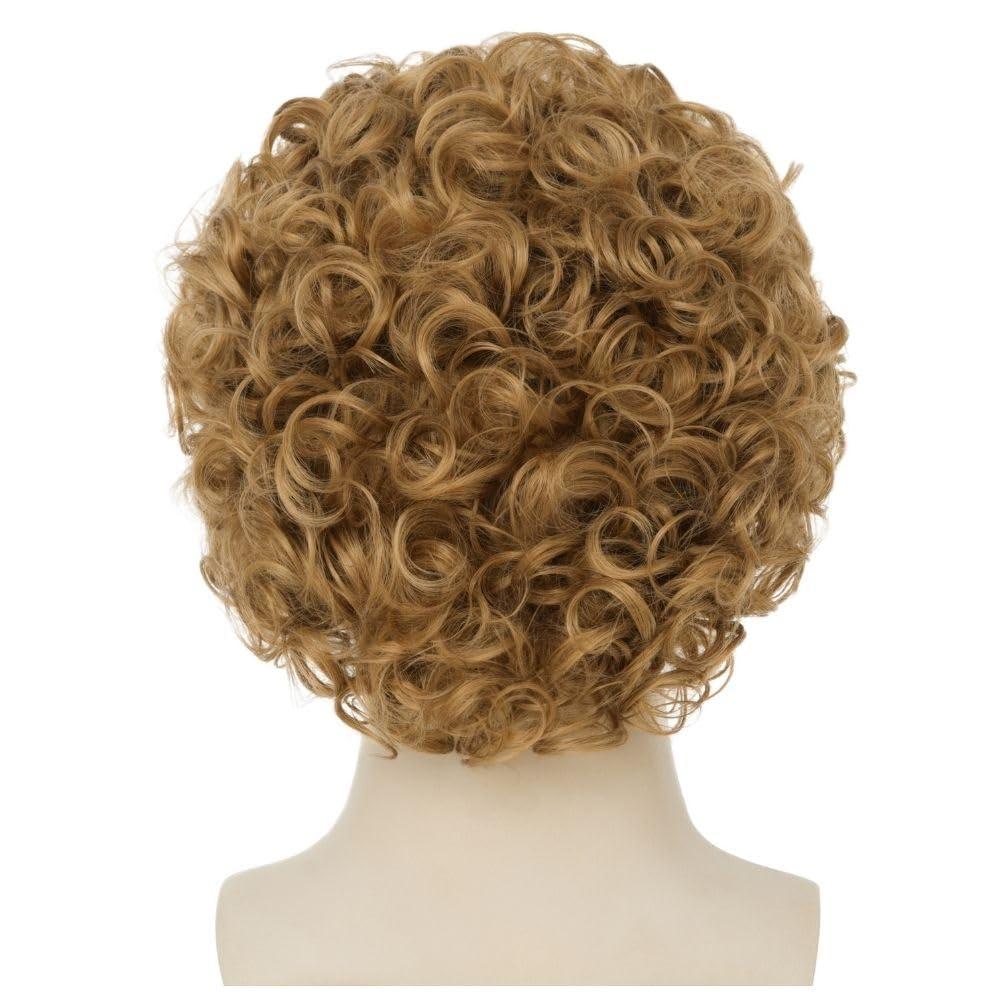 imageBrown Curly Short Afro Wig for Male Guy California Mens Cosplay Costume Daily Hair Synthetic Halloween Mens Full WigsBlonde