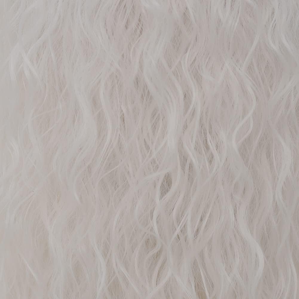 imageLong Red Curly Wavy Wigs with Bangs Natural Looking Wig Heat Resistantant Cosplay Halloween Hair WigsWhite