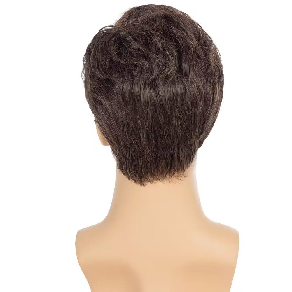 imageMens Long Brown Wig Straight Brown Side Part Wig Synthetic Heat Resistant Hair Wigs Male Guys Daily Party Costume Halloween UseShort Brown