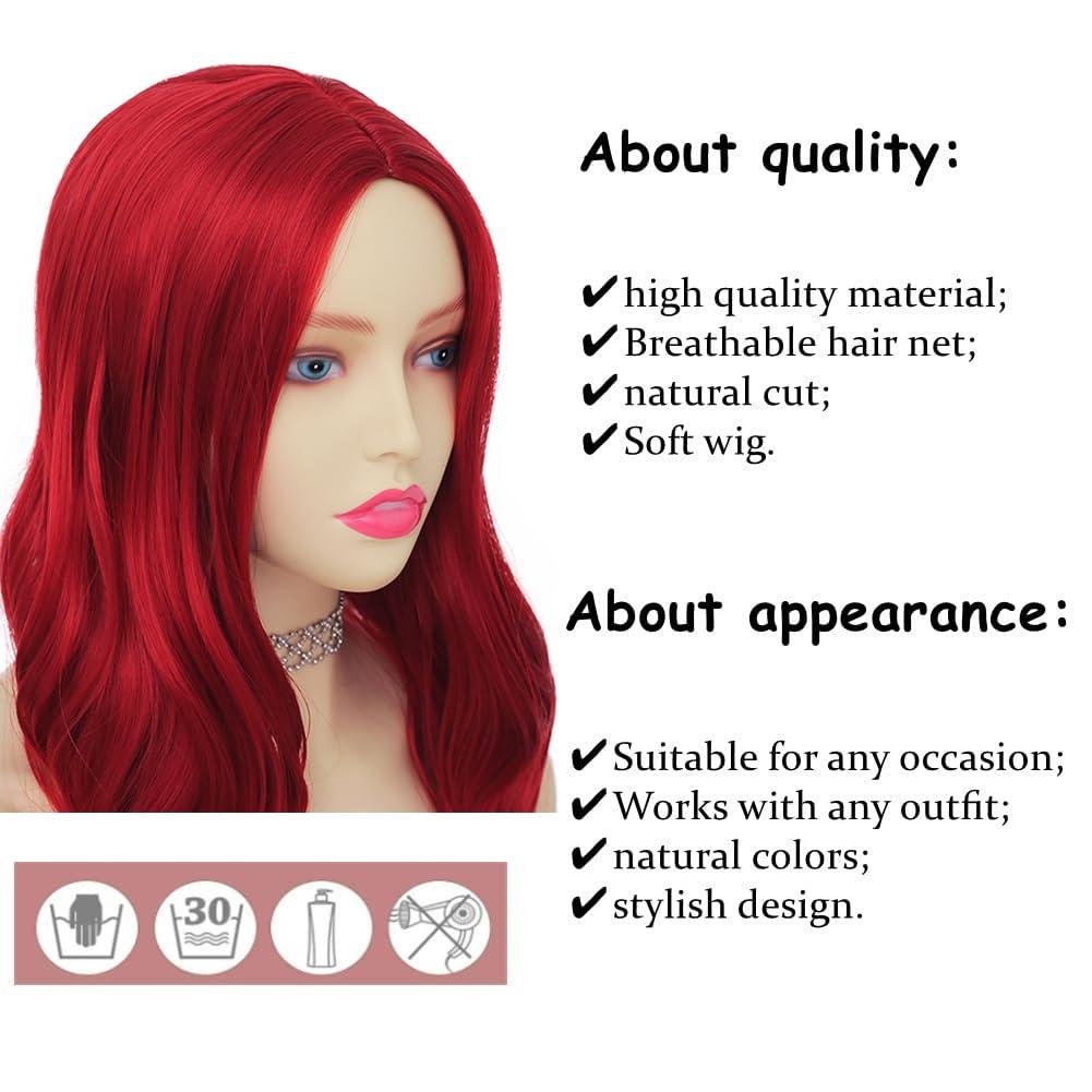 imageNeon Green Long Straight Wigs for Women with Side Bangs Natural Halloween Party Hair Heat Resistant Synthetic Wig for CosplayLight GreenRed