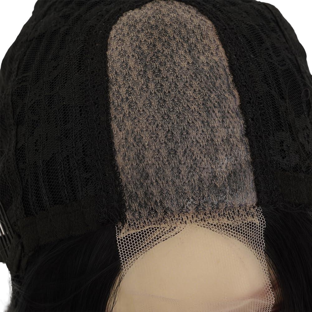 imageOmbre Purple Curly Wigs for Women Long Curly Wave Middle Part Synthetic Wig for Halloween Costume WigGrey ombre purpleGreylace front