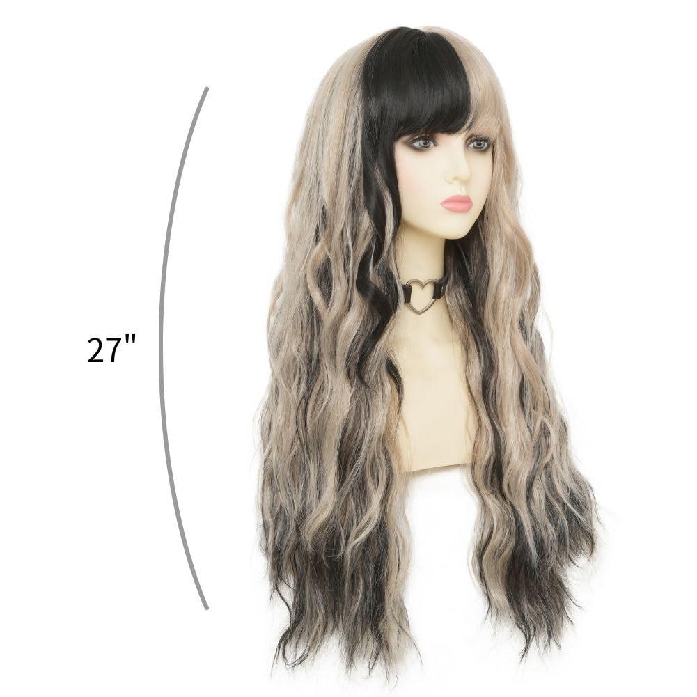 imageRed Wigs for Women Long Wavy Heat Resistant Side Part Natural Looking Cosplay Wigs Halloween Party Bright RedBlack