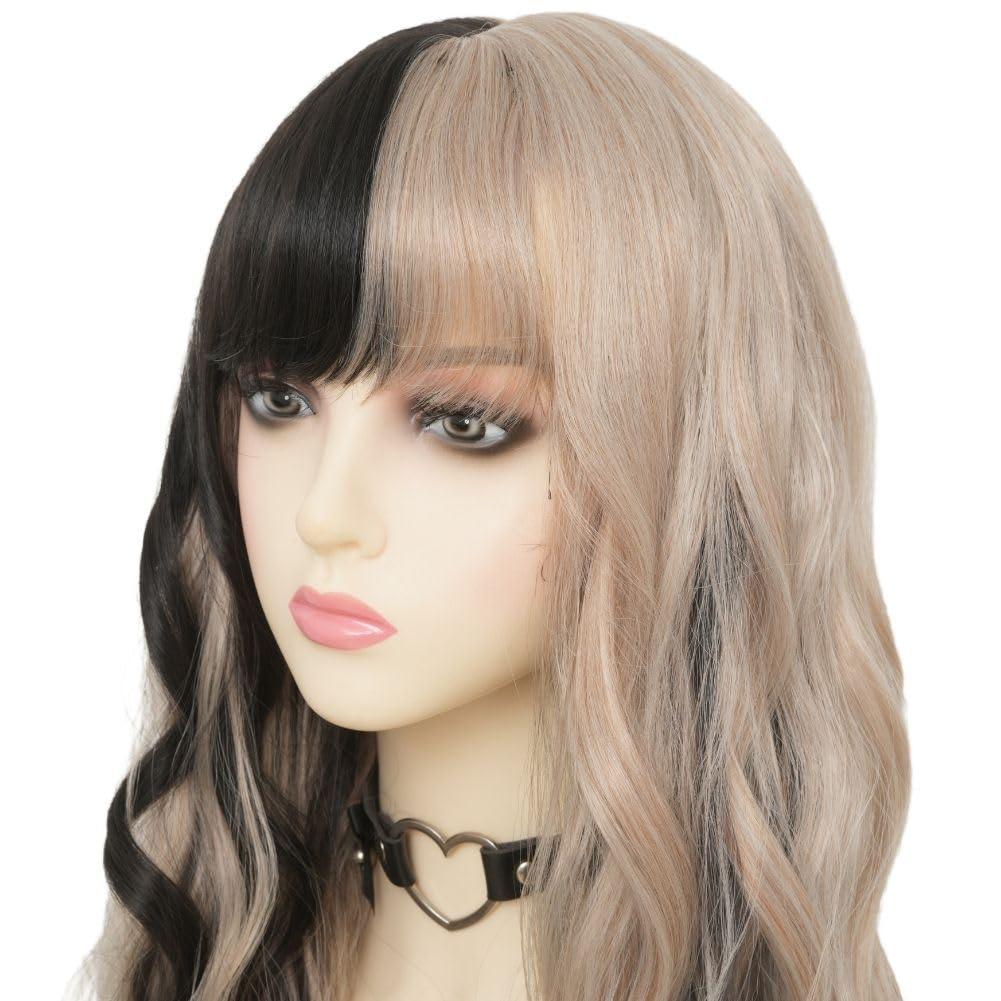 imageRed Wigs for Women Long Wavy Heat Resistant Side Part Natural Looking Cosplay Wigs Halloween Party Bright RedBlack