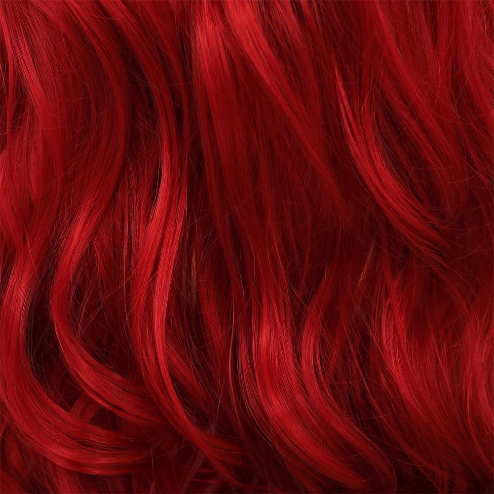 imageRed Wigs with Bangs for Women Long Curly Wavy Synthetic Women wig Cosplay Daily Party Hair Halloween Wigs