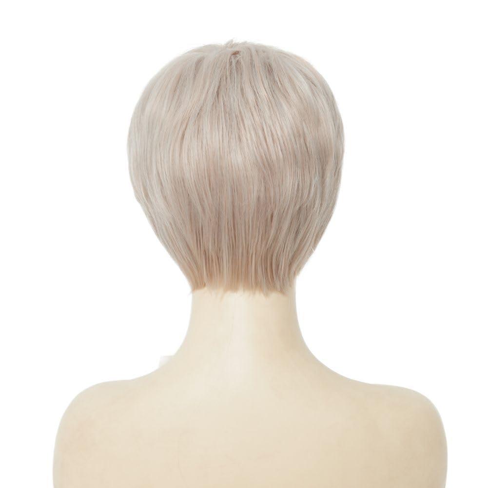 imageShort Blonde Curly Wigs for Women Synthetic Natural Looking Daily Party Halloween Wig for White WomenBlonde Short