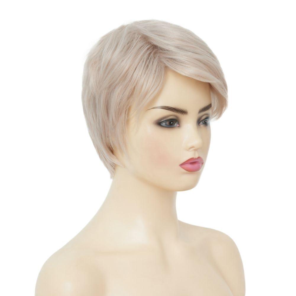 imageShort Blonde Curly Wigs for Women Synthetic Natural Looking Daily Party Halloween Wig for White WomenBlonde Short