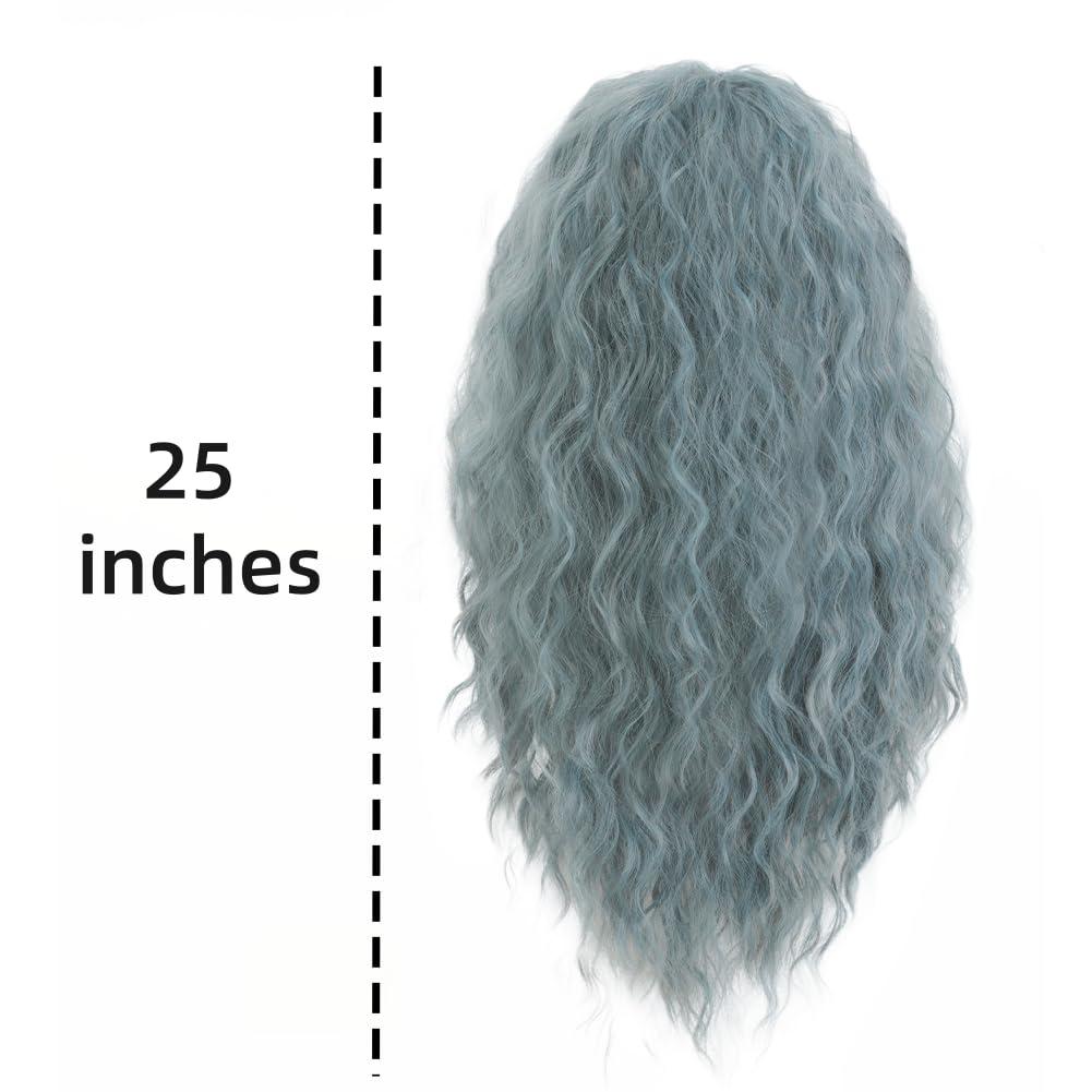 imageWhite Straight Wigs for Men Long White Male Hair Halloween Cosplay Anime WigsBlue