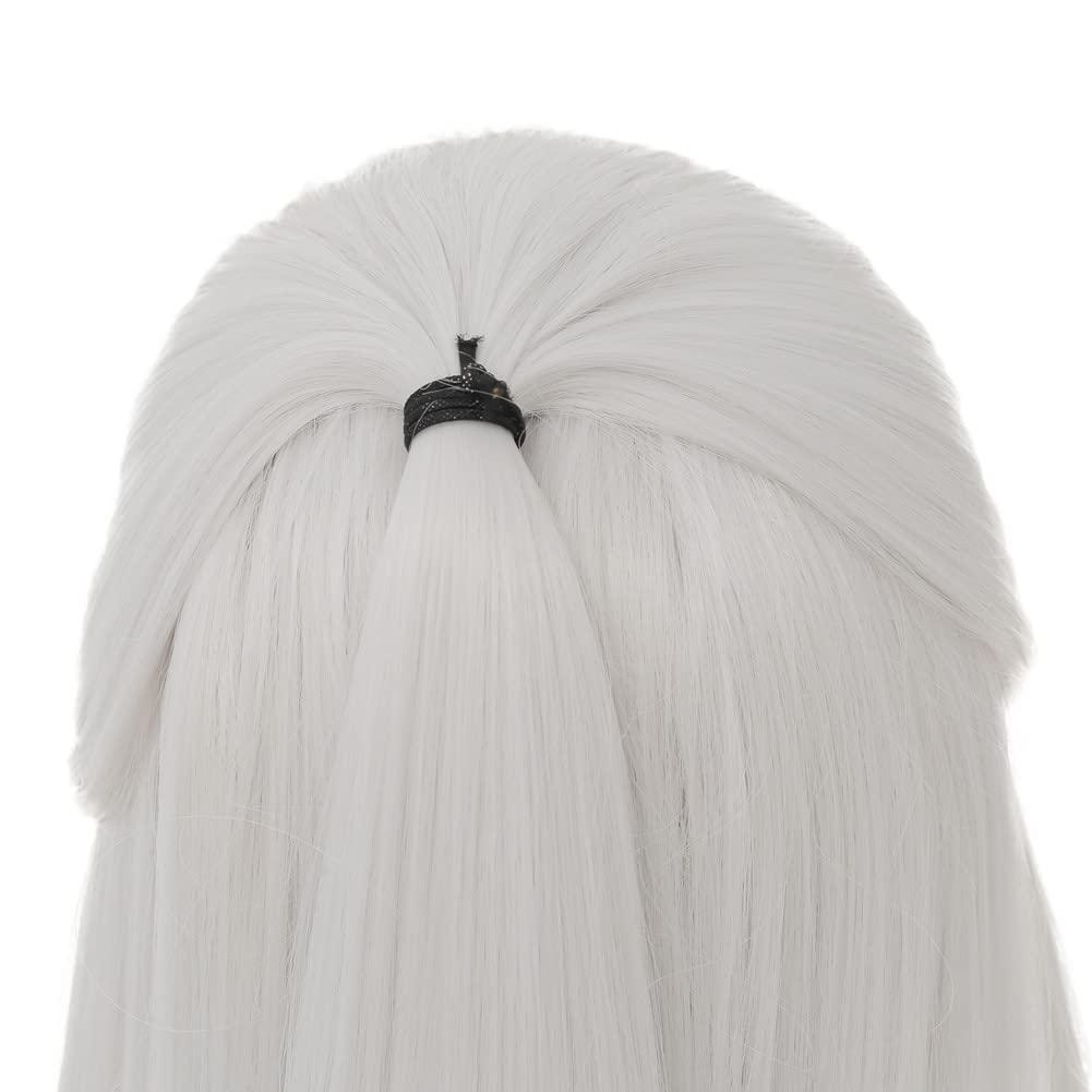 imageWhite Straight Wigs for Men Long White Male Hair Halloween Cosplay Anime Wigswhite