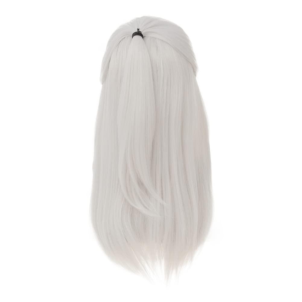 imageWhite Straight Wigs for Men Long White Male Hair Halloween Cosplay Anime Wigswhite