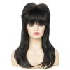 imageBlack 80s Long Wig for Women Mullet Wigs Layered Funny Wig with Bangs Natural fluffy Synthetic Wigs for Halloween Daily Party UseBlack