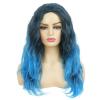imageBlonde Curly Short Finger Wave Wigs for Lady with Bangs Synthetic Hair Natural Cosplay Halloween Costume Women WigsBlack Blue