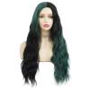 imageOmbre Red Long straight Wigs for Women Synthetic Hair Wigs Dark Roots Hair Women Wig for Cosplay Halloween Party Daily Use Ombre Wine RedBlack and Green