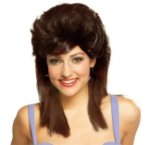 Blonde Mullet Wigs for Women 70s 80s Rocker Wig Shoulder Length Layered Cosplay Daily Hair Wigs（Blonde）(Brown)