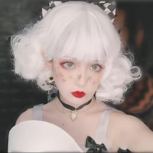 Long Red Curly Wavy Wigs with Bangs Natural Looking Wig Heat Resistantant Cosplay Halloween Hair Wigs(Short White)