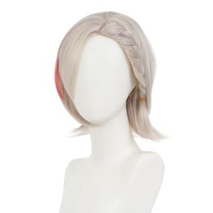 Orange Curly Wigs for Men Short Kinky Curly Hair Wig with Middle Part Cosplay Anime Costume Synthetic Halloween Wigs(Grey)