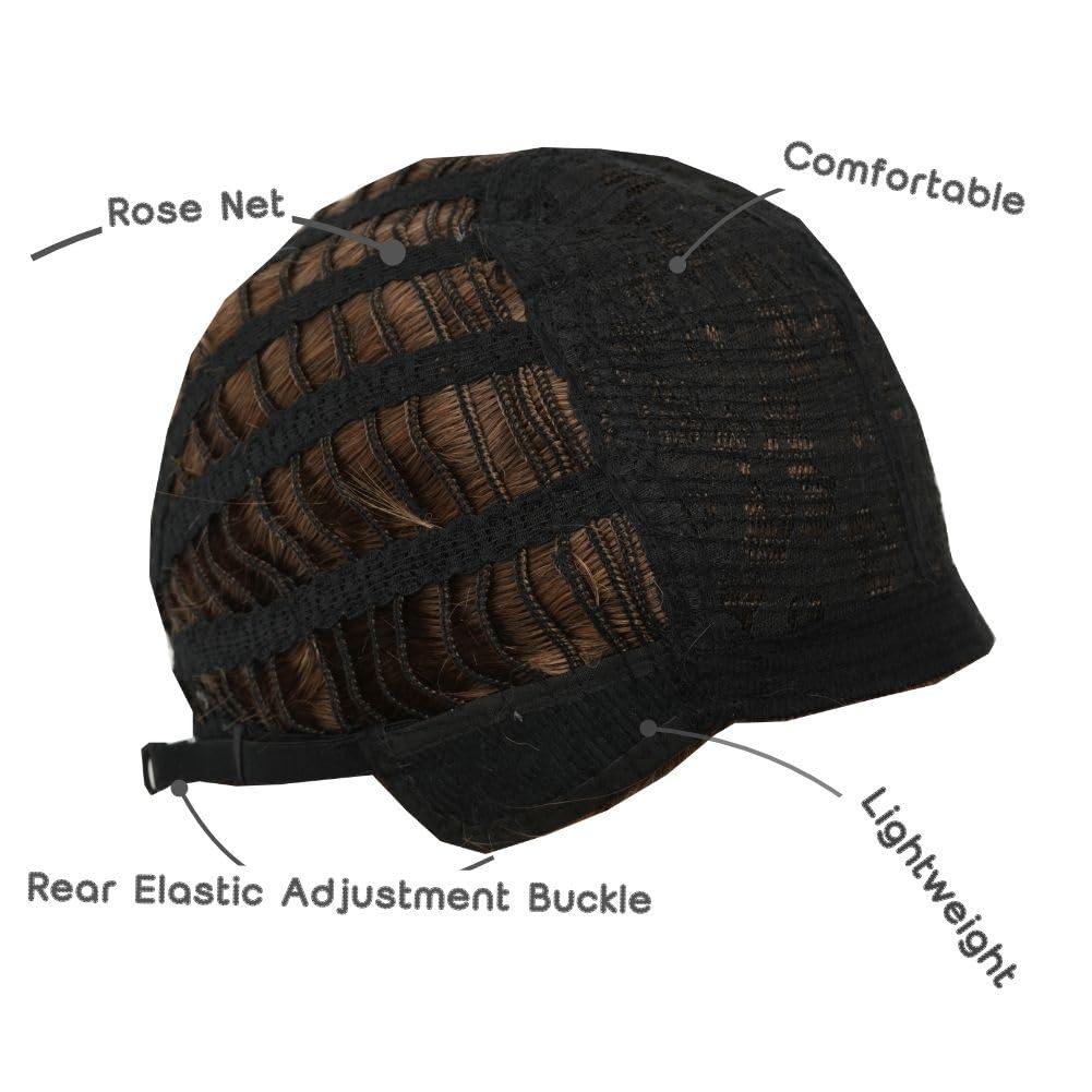 imageReddish Brown Straight Wig for women Medium Length Layered Wig with Side Part Bangs Synthetic Wig for Daily Party UseBlack