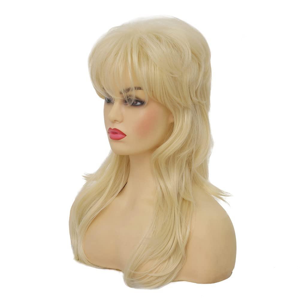 imageReddish Brown Straight Wig for women Medium Length Layered Wig with Side Part Bangs Synthetic Wig for Daily Party UseBlonde