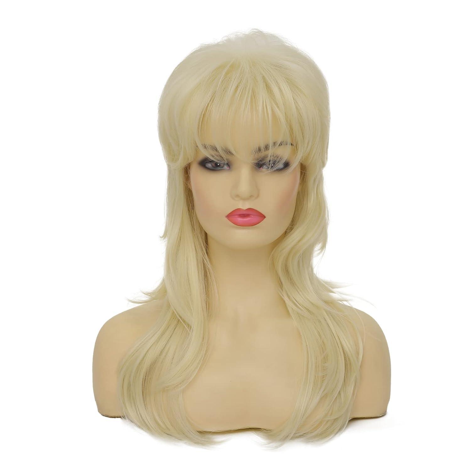 imageReddish Brown Straight Wig for women Medium Length Layered Wig with Side Part Bangs Synthetic Wig for Daily Party UseBlonde