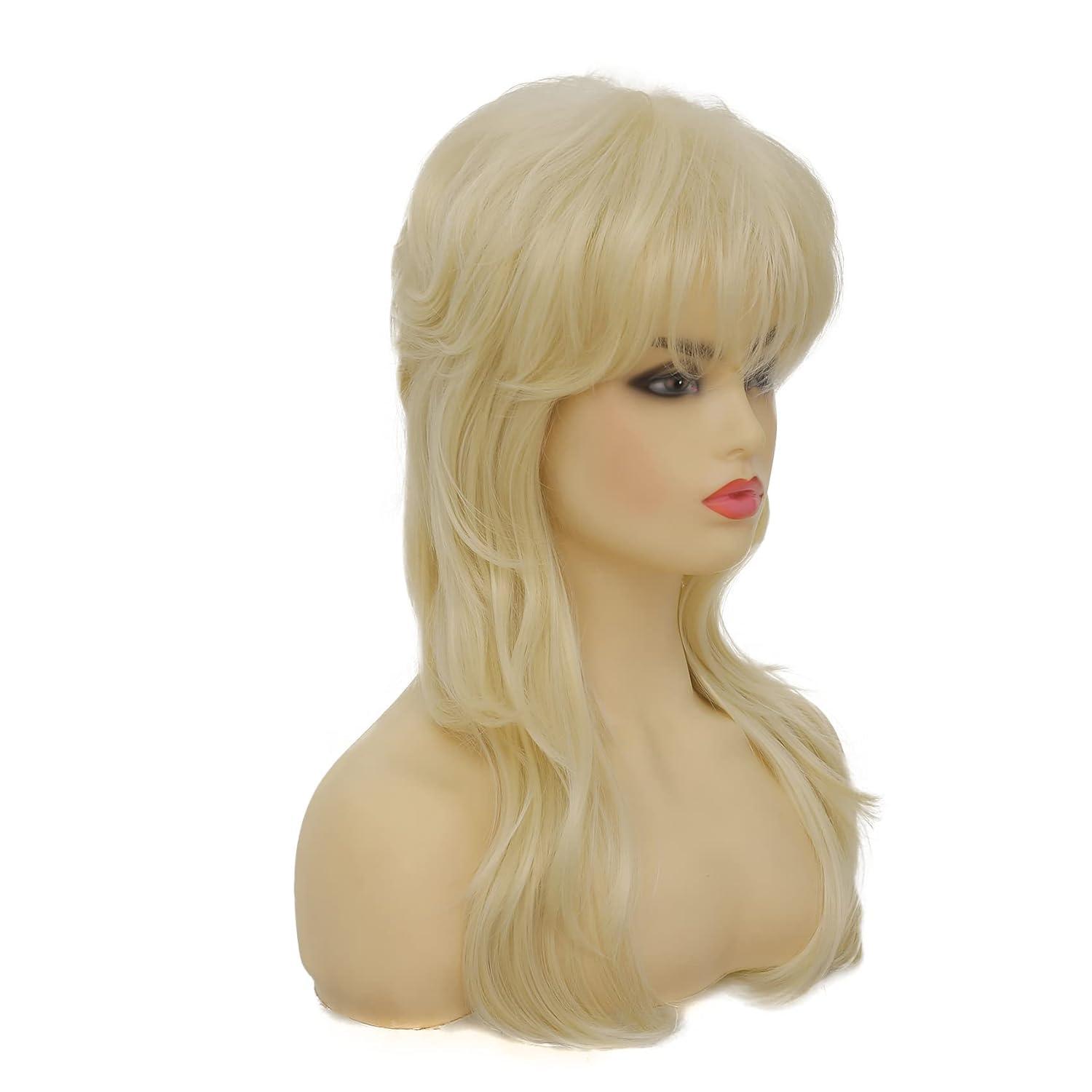 imageReddish Brown Straight Wig for women Medium Length Layered Wig with Side Part Bangs Synthetic Wig for Daily Party UseBlonde