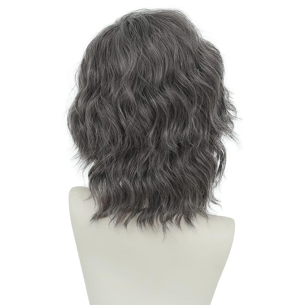 imageShort Green Wigs for Men Fluffy Synthetic Hair Heat Resistant Cosplay Anime costumes Male WigDark Greengrey