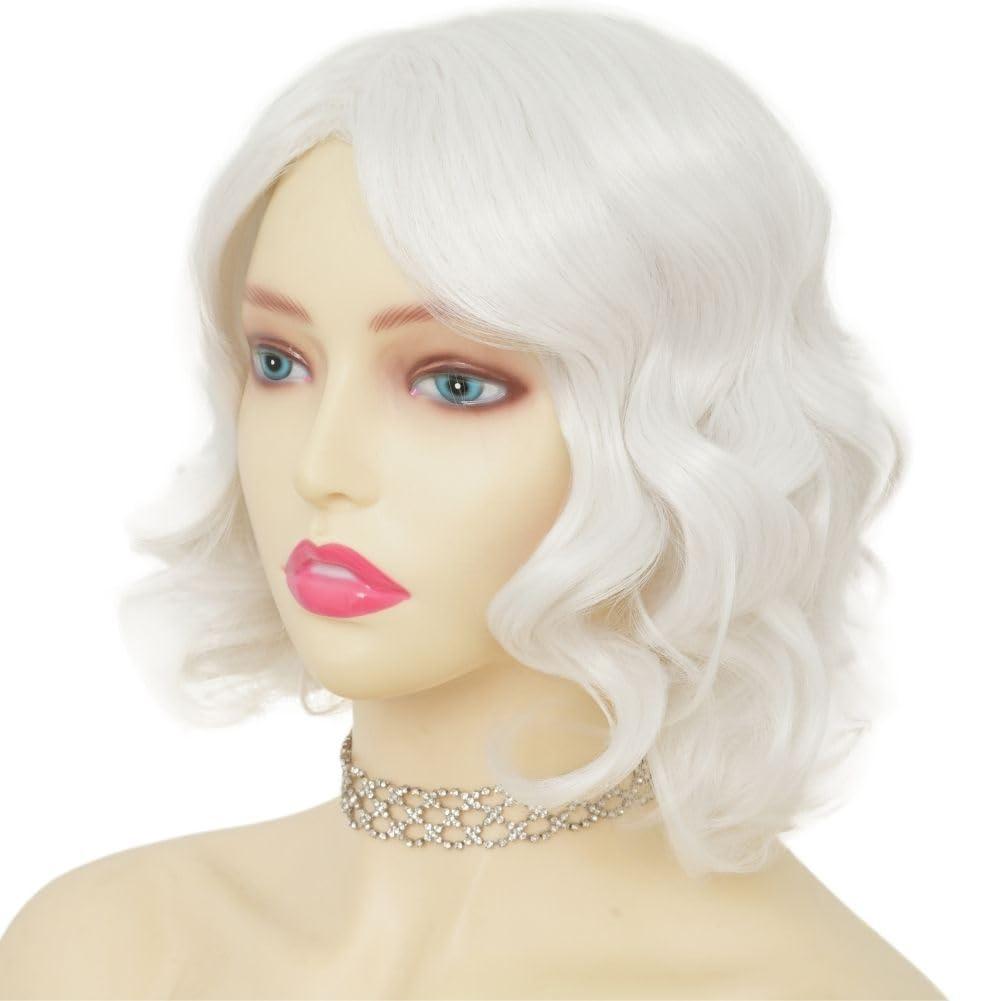 imageBlack Purple Wig for Women with Bangs Shoulder Length Natural Looking Halloween Cosplay Daily WigWhite Wave