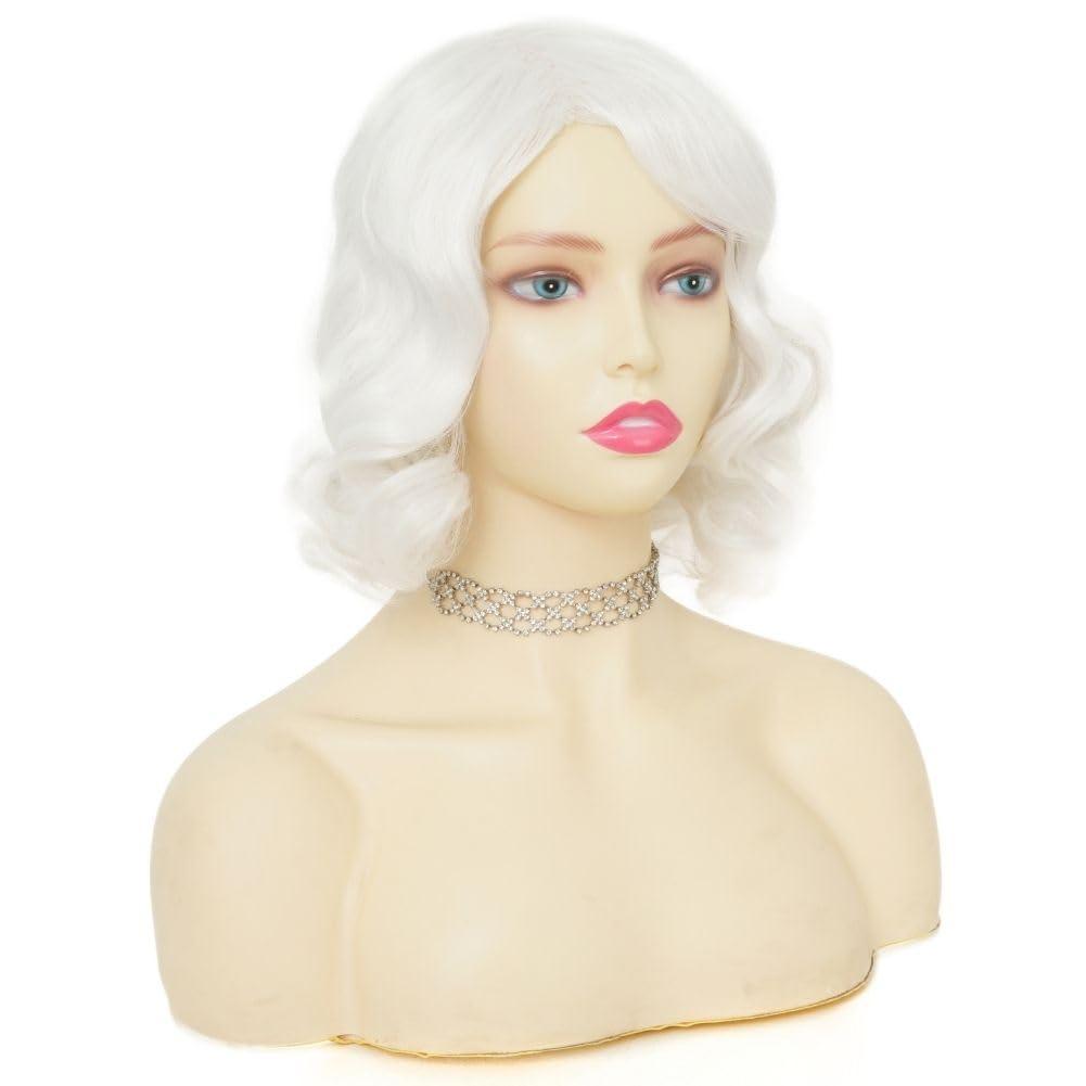 imageBlack Purple Wig for Women with Bangs Shoulder Length Natural Looking Halloween Cosplay Daily WigWhite Wave