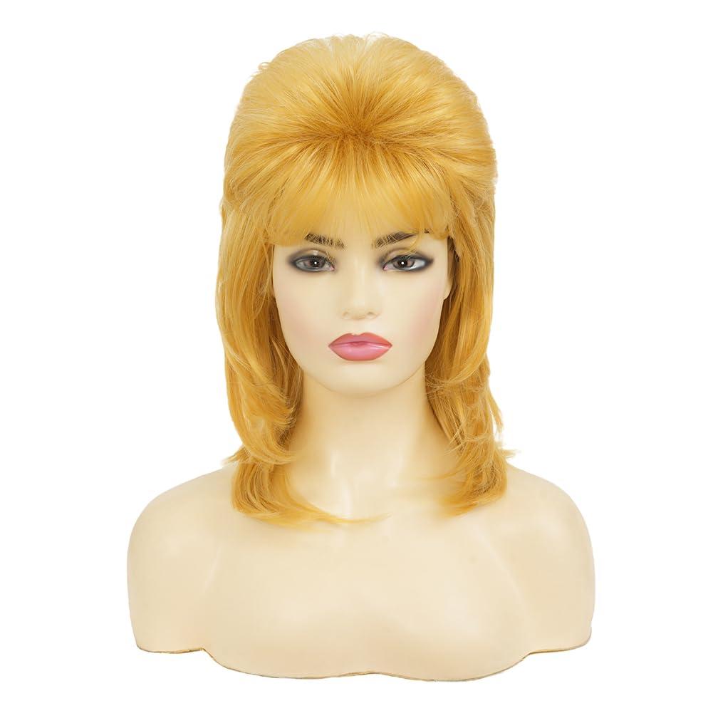 image:imageTseses Vintage Blonde Vintage Curly Wig for Women Bouffant Beehive 50s 60s Retro Wigs with Bangs Lady Cosplay Halloween Costume Hair WigLong Blonde