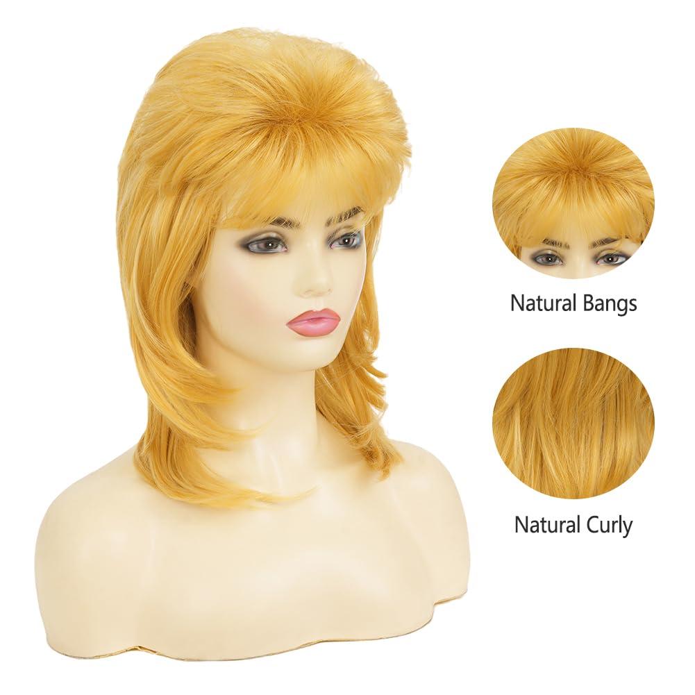 image:imageTseses Vintage Blonde Vintage Curly Wig for Women Bouffant Beehive 50s 60s Retro Wigs with Bangs Lady Cosplay Halloween Costume Hair WigLong Blonde