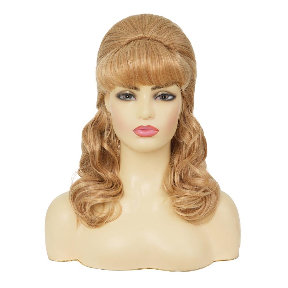 image:imageTseses Vintage Blonde Vintage Curly Wig for Women Bouffant Beehive 50s 60s Retro Wigs with Bangs Lady Cosplay Halloween Costume Hair WigRetro Blonde
