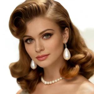 Tseses Vintage Blonde Vintage Curly Wig for Women Bouffant Beehive 50s 60s Retro Wigs with Bangs Lady Cosplay Halloween Costume Hair Wig(Retro Brown)