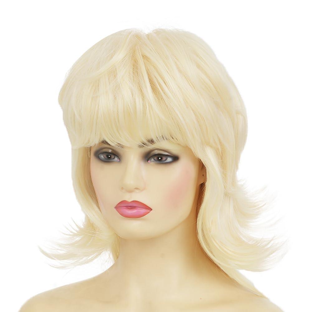 image:imageRetro Red Short Wig 50s 60s Wig for Women Bouffant Beehive Wigs with Bangs Synthetic Wigs for Halloween Costume Party UseBlonde