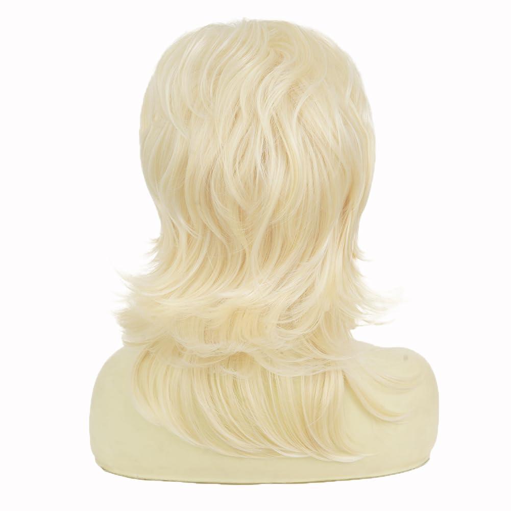 image:imageRetro Red Short Wig 50s 60s Wig for Women Bouffant Beehive Wigs with Bangs Synthetic Wigs for Halloween Costume Party UseBlonde