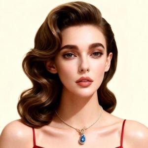 Womens Brown Long Finger Wave Wig 1920s Curly Wig 30s Synthetic Fiber Hair Wig for Party Costume Cosplay Halloween Use