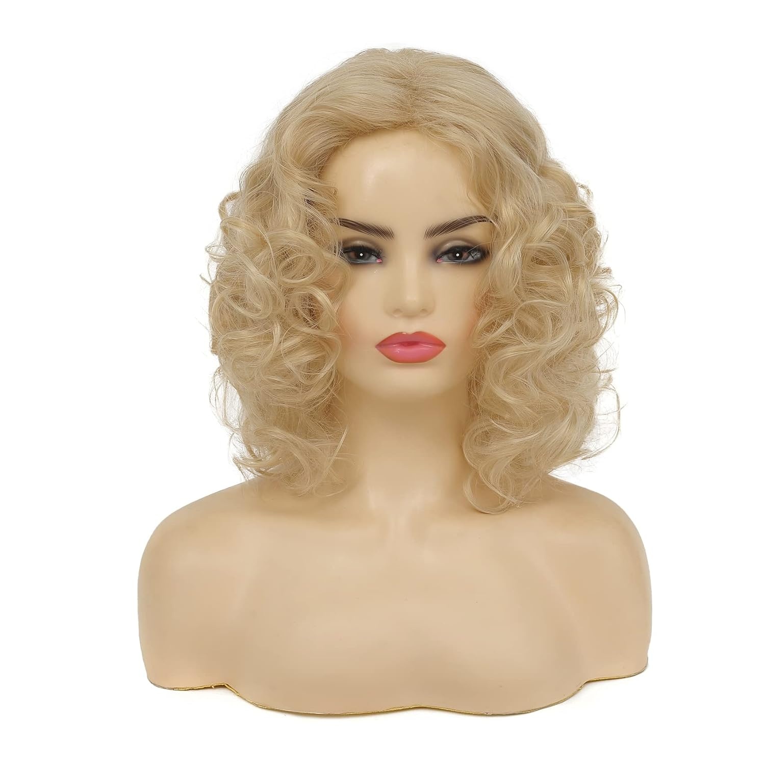 image:imageTseses Women Grey Mixed White Wig Short Salt and Pepper Straight Bob Hair Wigs Natural Hairline Synthetic Wig for WomenBlonde