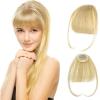 imageBangs ClipIn 100 Cheveux Naturels  Frange Discrte et Naturelle avec Tempes pour Femme Blond CendrBlond Cendr