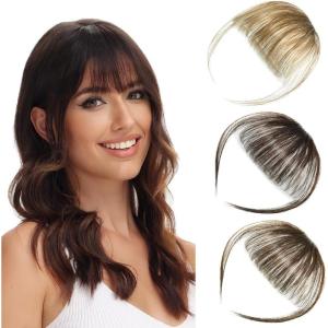 Frange à clip – Noir naturel – Pour femme(Naturellement noir – Lumières)
