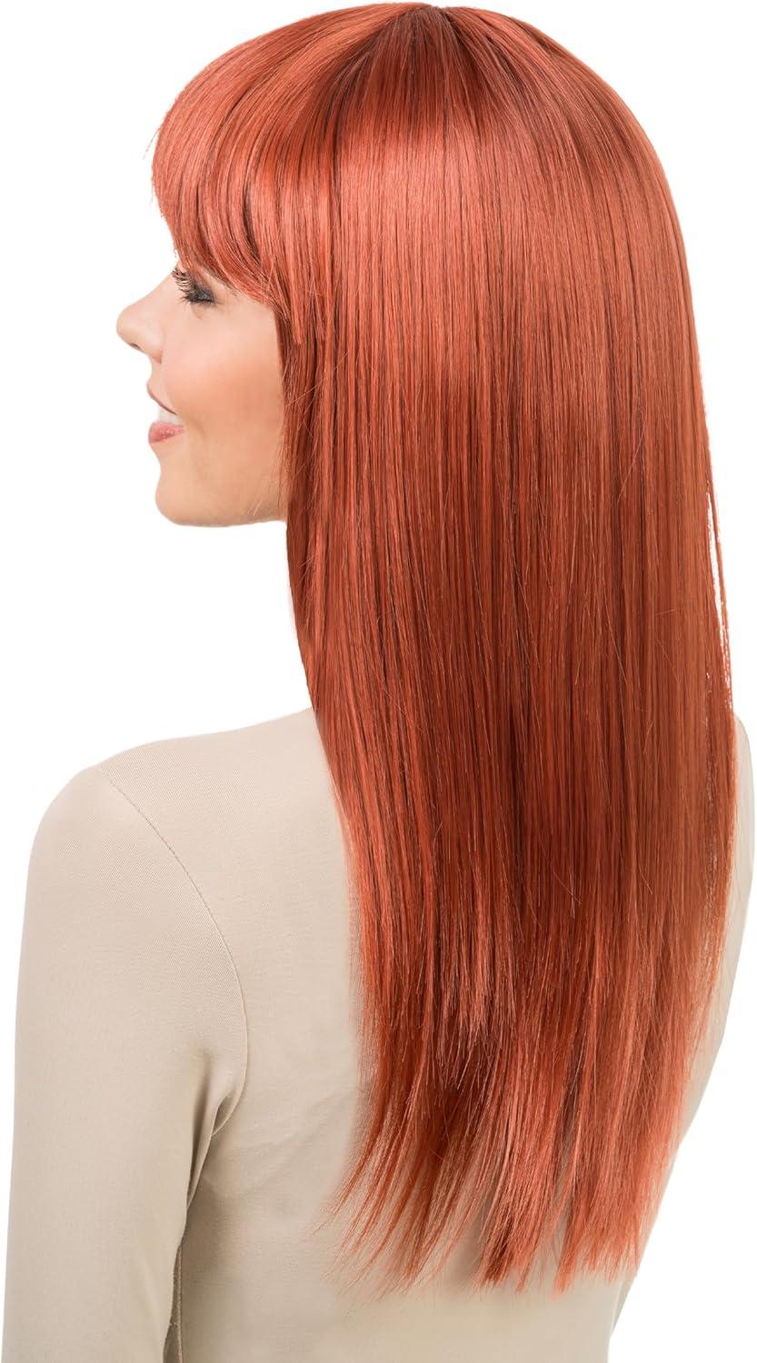 imageChaks Perruque avec frange 58 cm de cheveux synthtiques raides pour femmes cosplay carnaval festivalRouge