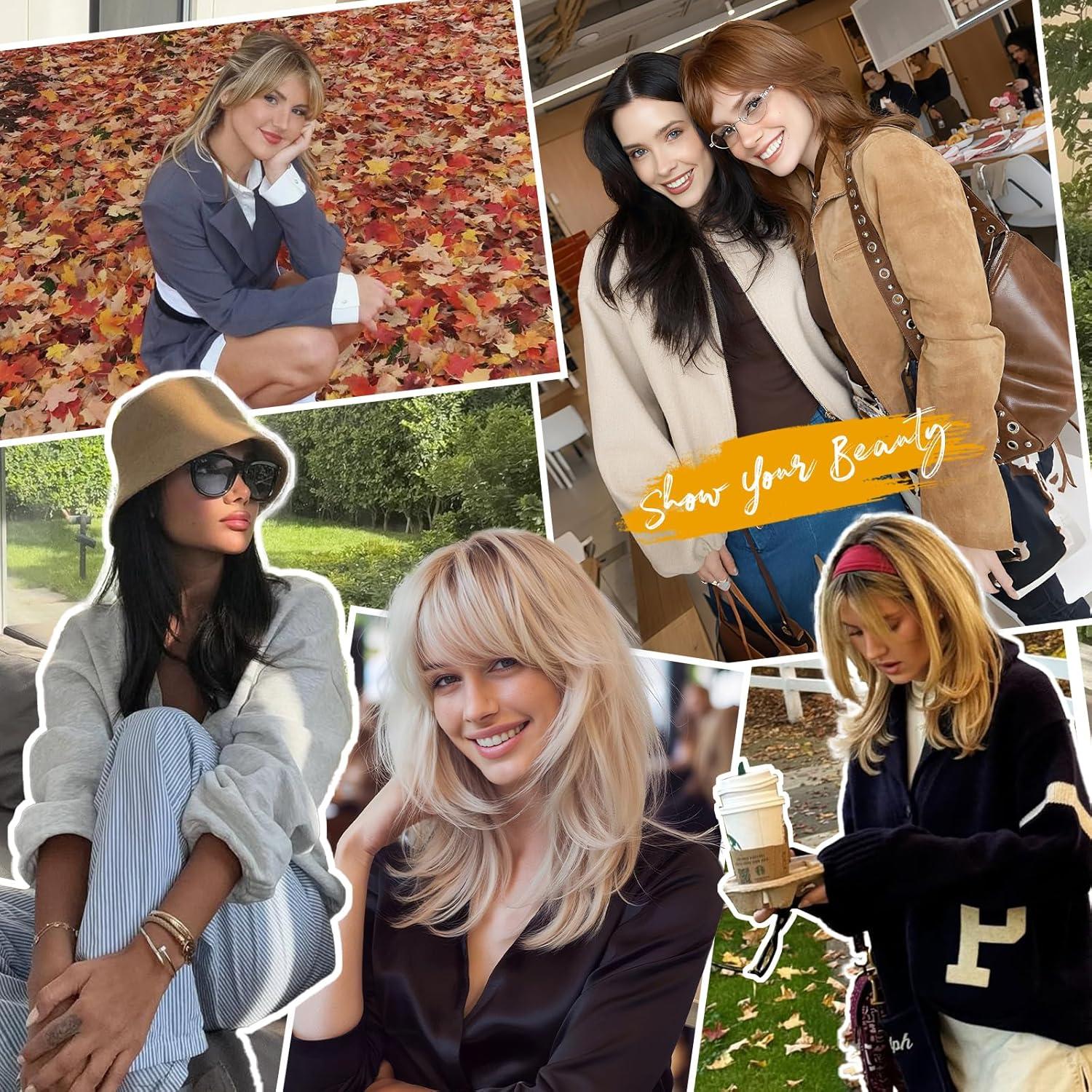 imageSofeiyan Perruque Longue et Droite avec Frange40 cm Blond Clair Perruque Femme Naturelle Cheveux Synthtiques pour les Trajets Quotidiens Ftes festival et CospalyBlonde