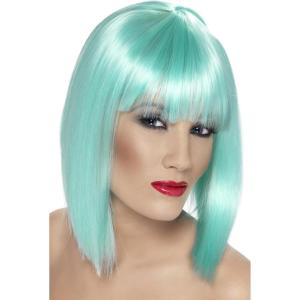 Perruque Carré Blonde Femme(Aqua Fluo)
