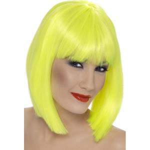 Perruque Carré Blonde Femme(Jaune Fluo)