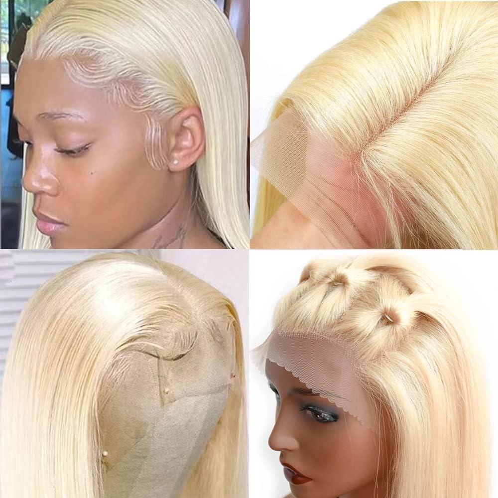 imagePORSMEER Perruque Naturelle Lace Frontal Courte Bob Noir Perruque bresilienne Cheveux 10 Pouces pour les femmes noires Lace WigBlond